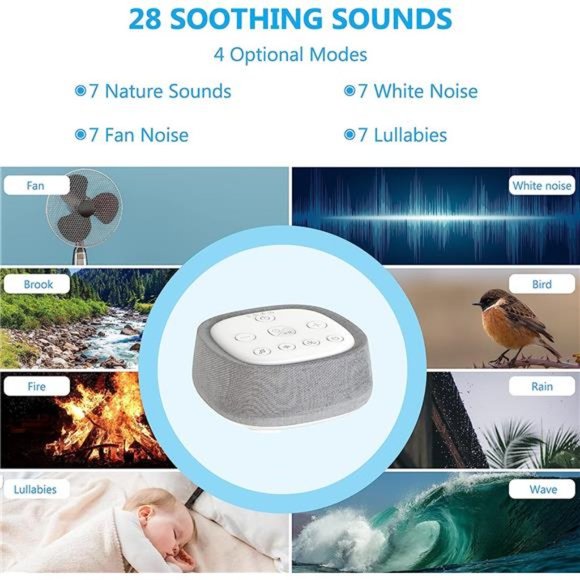 White Noise Machine for Baby Kids Adults,Rechargeable Sound Machine SleepTherapy - Picture 4 of 6